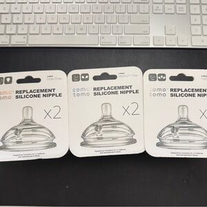 3-Packs Como Tomo Replacement Silicone Nipples (Slow, Medium + Fast)
